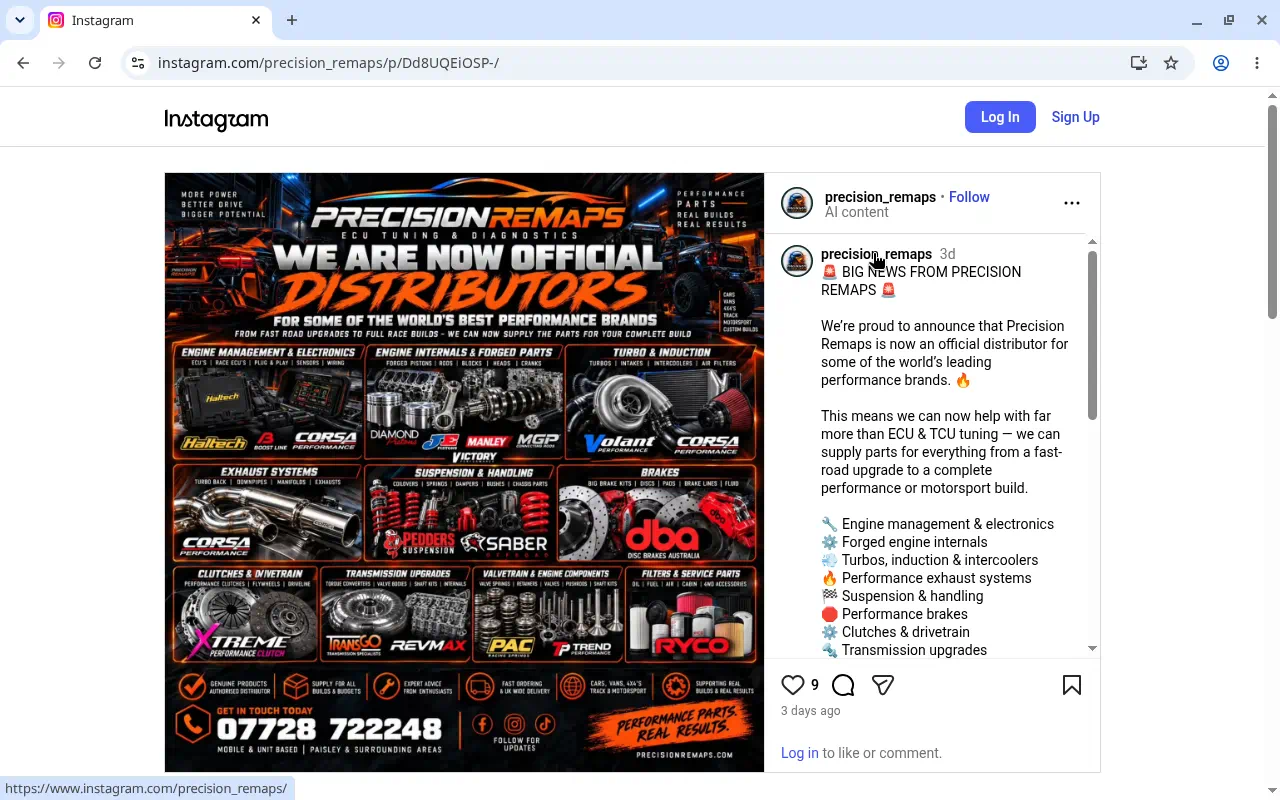 Precision Remaps: official distributor for performance parts brands